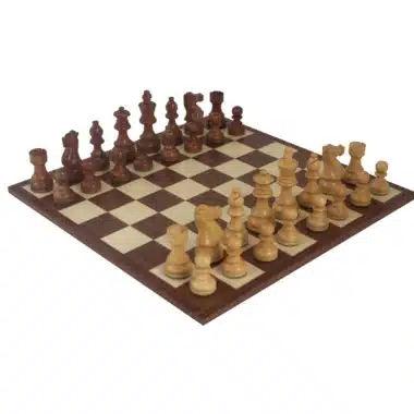 Set Classic VII Schaakbord en Schaakspel in Goudkleurig Rozenhout