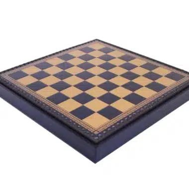 Schaakbord van Kunstleer Blauw met Opbergvak