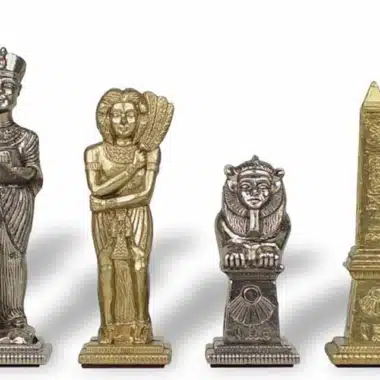 Alternative view of Set "Egyptisch" Schaakbord in Kunstleer & Schaakspel in Massief Metaal