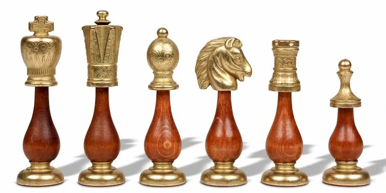 Schaakspel Arabic Style in Metaal en Hout - Afbeelding 2