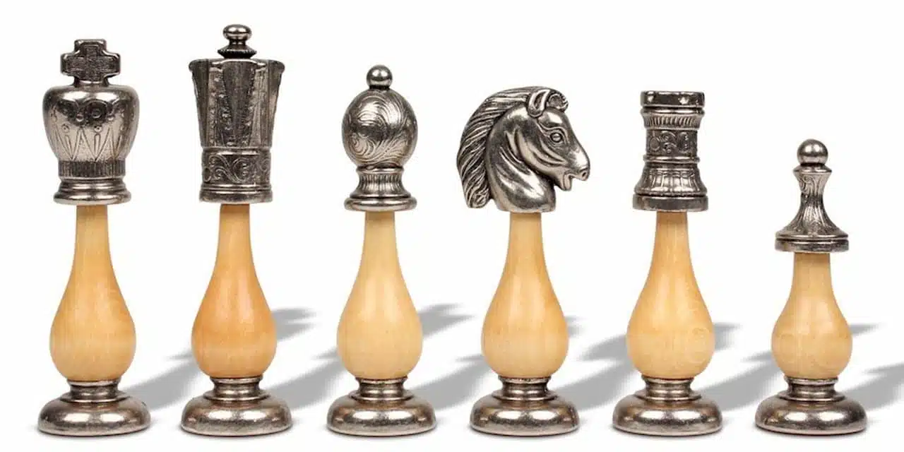 Schaakspel Arabic Style in Metaal en Hout - Afbeelding 3