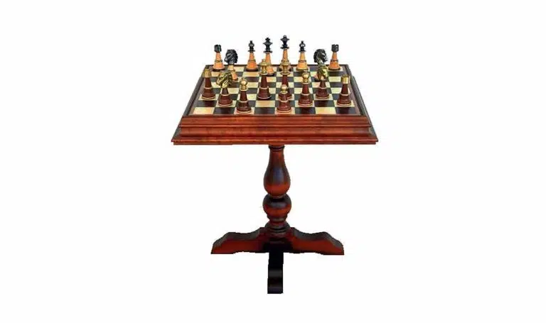 Ensemble "Staunton XL" Table Echiquier en Racine de Bruyère et Jeux d'Echecs en Bois et Laiton Massif