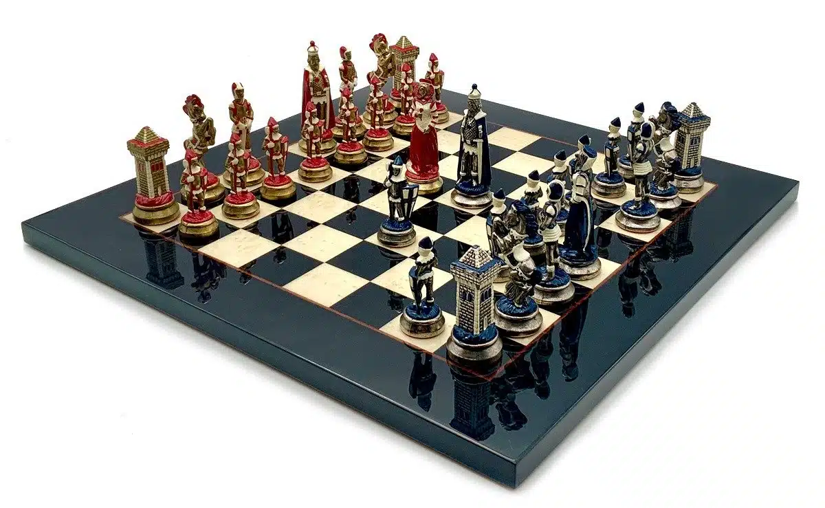 Mary Stuart IV Schaakbord & Schaakspel van Handbeschilderd Metaal - Afbeelding 3
