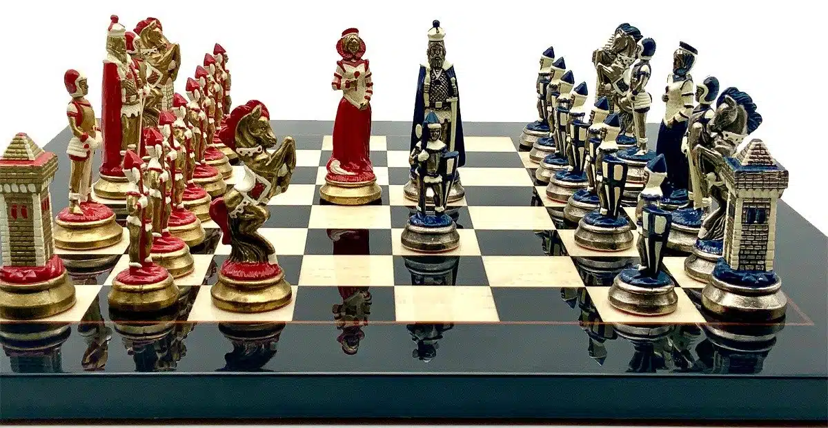 Mary Stuart IV Schaakbord & Schaakspel van Handbeschilderd Metaal - Afbeelding 2