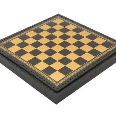 Schaakbord in Kunstleer Zwart met Opbergvak