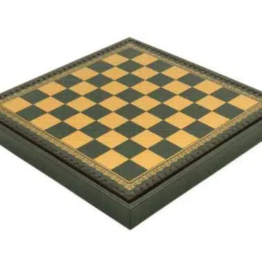 Schaakbord in Groen Kunstleer met Opbergvak