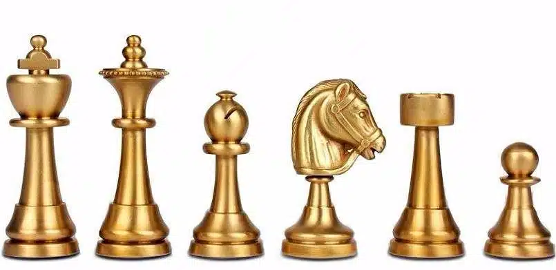Jeu d'Echecs en Laiton Massif "Staunton"