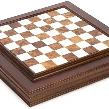 Schaakbord van Massief Hout en Marmeren Blad met Opbergvak