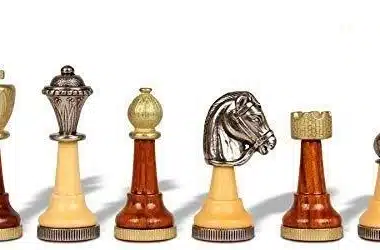 Schaakspel Classic II in massief hout en metaal