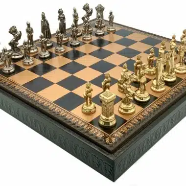 Set Mary Stuart VIII Schaakbord met Opbergruimte en Schaakspel in Metaal