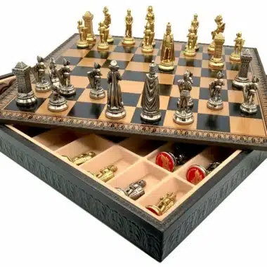 Alternative view of Set Mary Stuart VIII Schaakbord met Opbergruimte en Schaakspel in Metaal