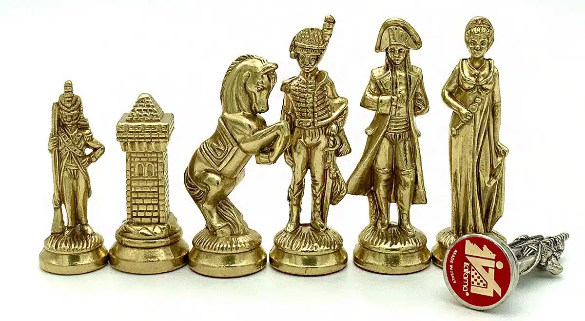 Groot Napoleon VII Set Schaakbord met Opbergruimte en Metalen Schaakspel - Afbeelding 14