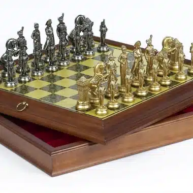 Alternative view of Set Grote Napoleon IV Schaakbord van Origineel Hout en Schaakspel in Metaal