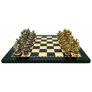 Totaalbeeld van het bord met de twee Lanzichenecchi III legers tegenover elkaar
