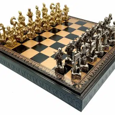 Set Samurai II Schaakbord Opbergkist en Schaakspel in Metaal