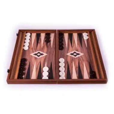 Alternative view of Backgammon van Gelaagd Hout Notenhouteffect met Zijsteunen