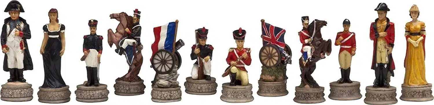 Historisch Schaakspel Slag bij Waterloo met Rozenhouten Schaakbord met Opbergruimte - Afbeelding 8
