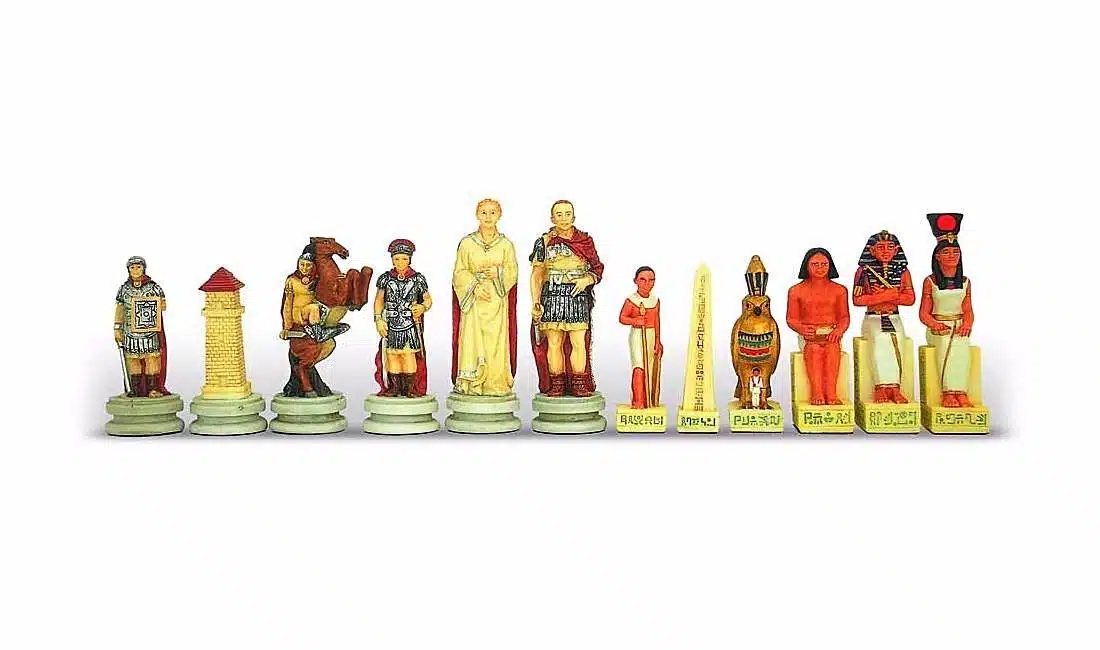 Jeu d'Echecs en Résine "Romains vs Egyptiens"