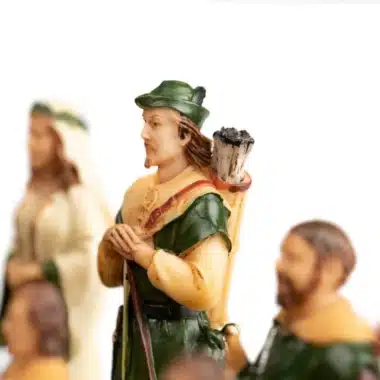 Alternative view of Set Robin Hood Schaakbord in Kunstleer & Handbeschilderd Schaakspel in Resin