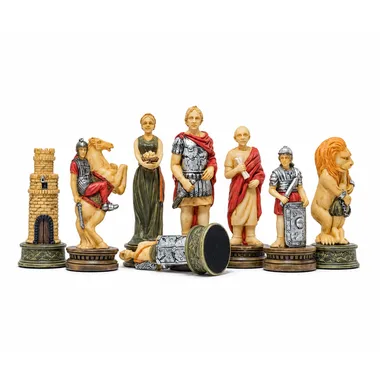 Schaakstukken Romeinen vs Gladiatoren, detail van de vilten voeten