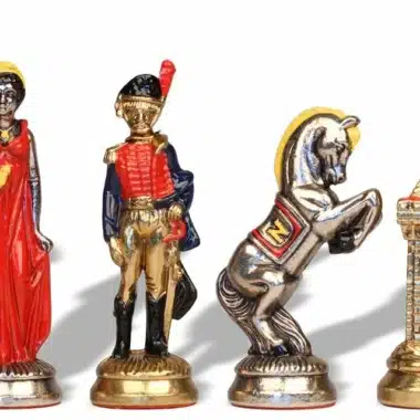 Handgeschilderd Metalen Schaakspel Napoleon Waterloo
