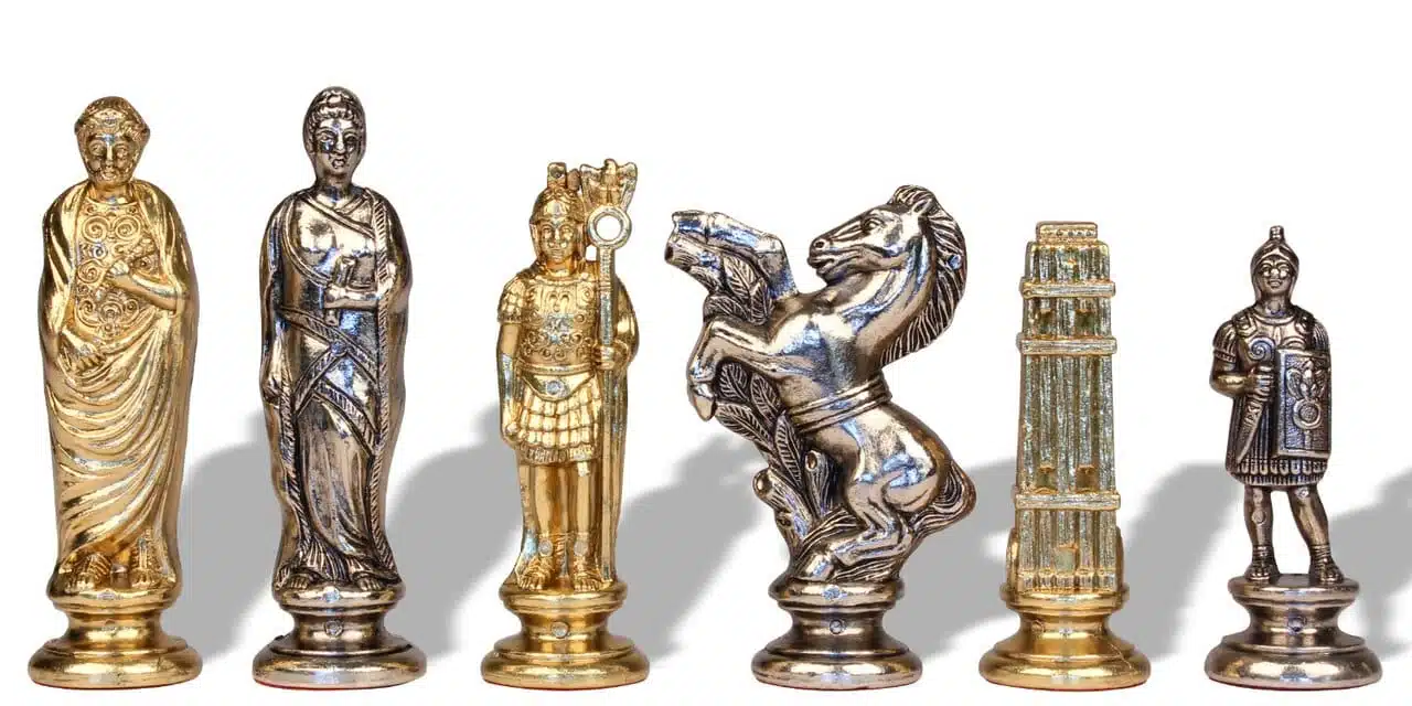 Metalen Schaakspel Julius Caesar