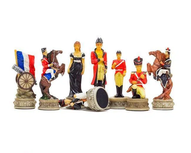Historisch Schaakspel Slag bij Waterloo met Rozenhouten Schaakbord met Opbergruimte - Afbeelding 4