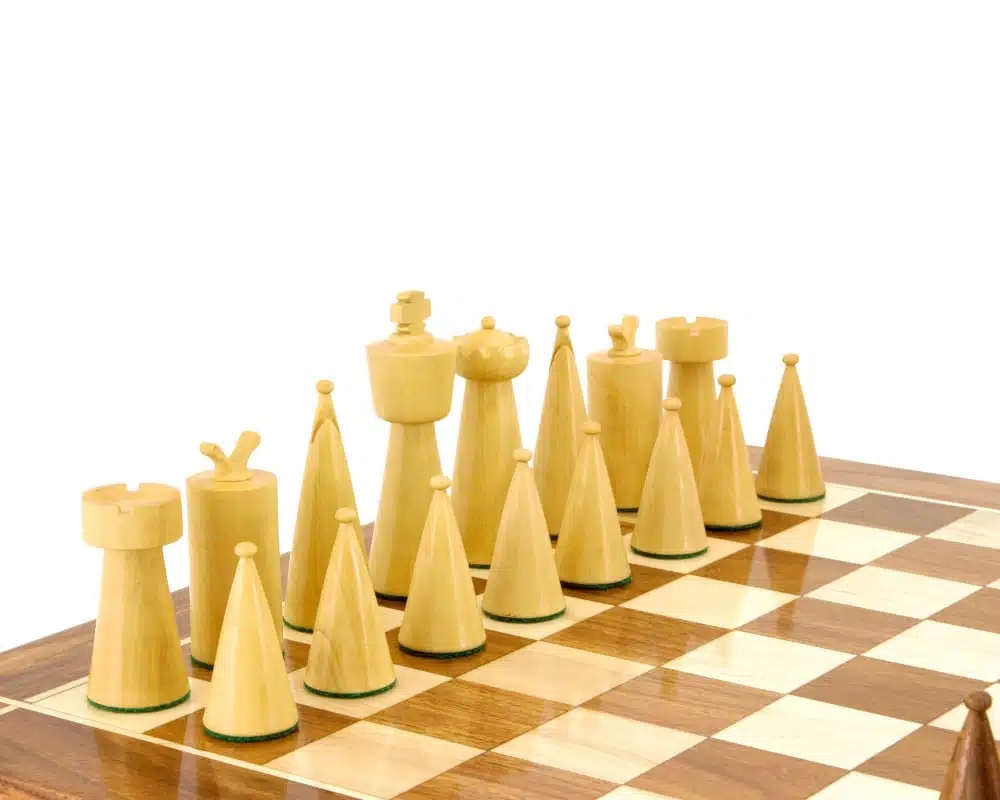 Jeu d'Échecs Art Déco en Bois de Sheesham et Bois de Buis