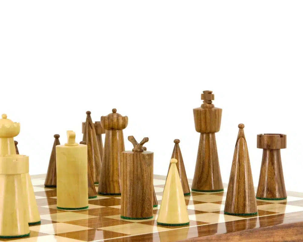 Jeu d'Échecs Art Déco en Bois de Sheesham et Bois de Buis