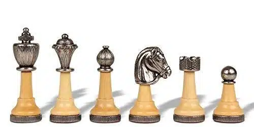 Klassiek Schaakspel - Schaakbord - Backgammon en Dammen in kunstleer met opbergruimte & Stukken van hout en metaal - Afbeelding 5