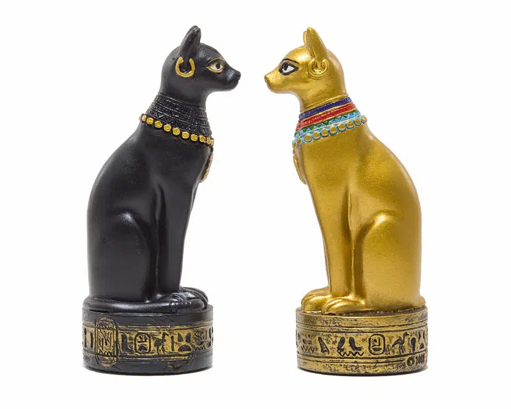 Schaakspel Oud-Egypte in Kunsthars & Schaakbord in Zwart-Gouden Kunstleer - Afbeelding 5