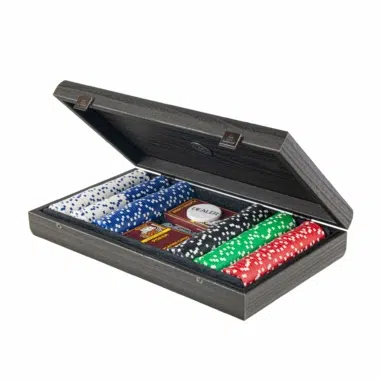 Alternative view of Pokerset 300 Chips - Zwarte Houten Kist met Deksel in Zwart Kunstleer