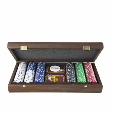 Pokerset - Koffer van Donker Notenhout