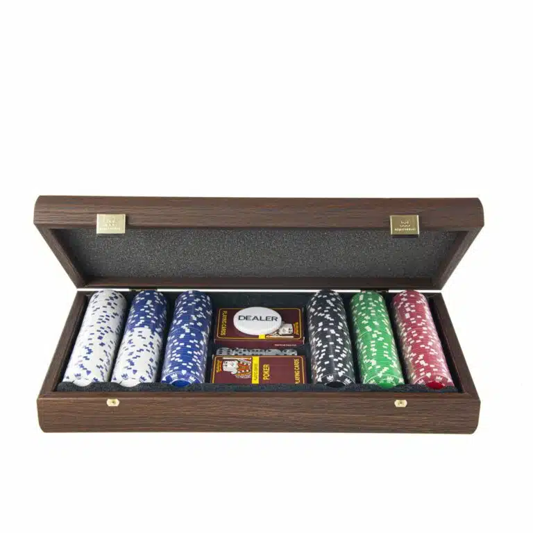 Pokerset - Koffer van Donker Notenhout