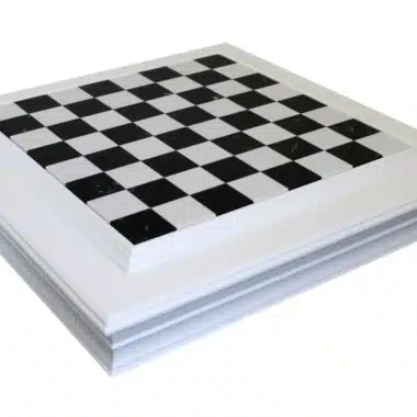 Alternative view of Schaakbord van Wit Gelakt Hout met Zwart-Wit Marmeren Bord en Opbergruimte