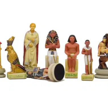 Alternative view of Schaakspel Romeinen VS Egyptenaren in Kunsthars met Kunstleren Schaakbord met Opbergvak