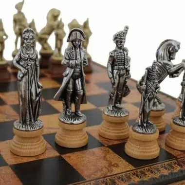 Alternative view of Napoleon Schaakspel - Schaakbord, Dammen en Backgammon in Kunstleer met Opbergvak & Schaakstukken van Metaal en Hout