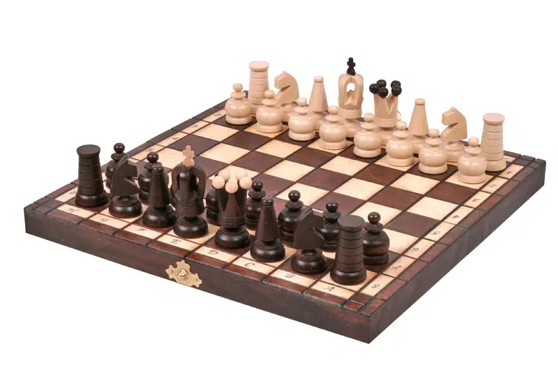 Klein Opvouwbaar Reisschaakspel van Hout - Afbeelding 6