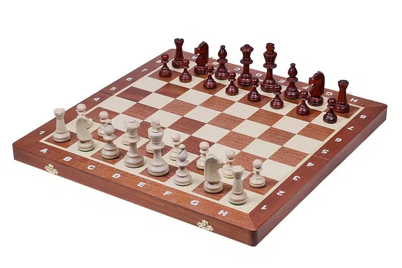 Opvouwbaar Schaakbord en Houten Schaakspel Maat 5