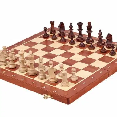 Schaakbord en Schaakspel in Hout met Opbergruimte