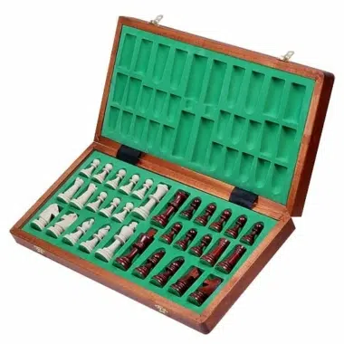 Alternative view of Opvouwbaar Schaakbord en Houten Schaakspel Maat 6 met Opbergruimte