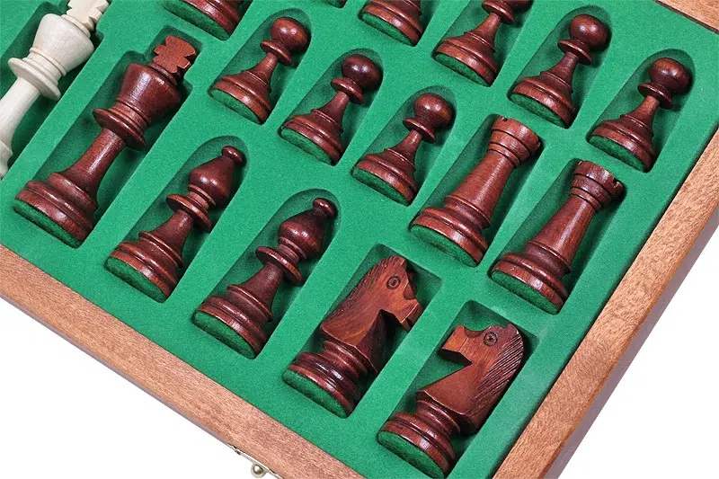 Opvouwbaar Schaakbord en Houten Schaakspel Maat 5 - Afbeelding 6