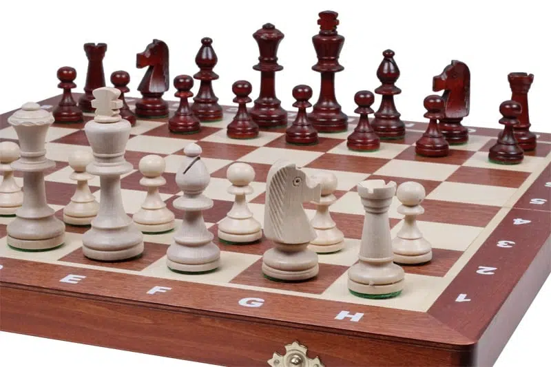 Opvouwbaar Schaakbord en Houten Schaakspel Maat 5 - Afbeelding 4