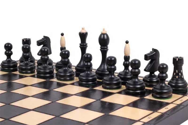 Opvouwbaar Schaakbord en Houten Schaakspel met Opbergruimte - Afbeelding 3