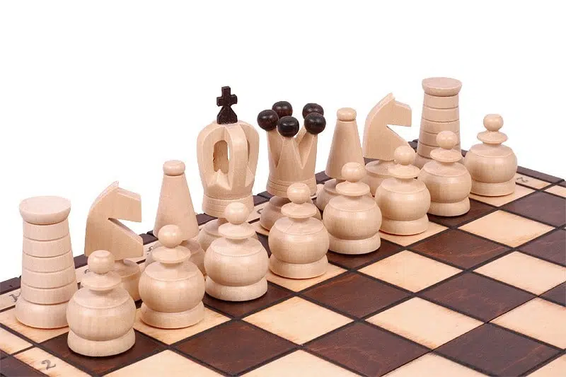 Klein Opvouwbaar Reisschaakspel van Hout - Afbeelding 4