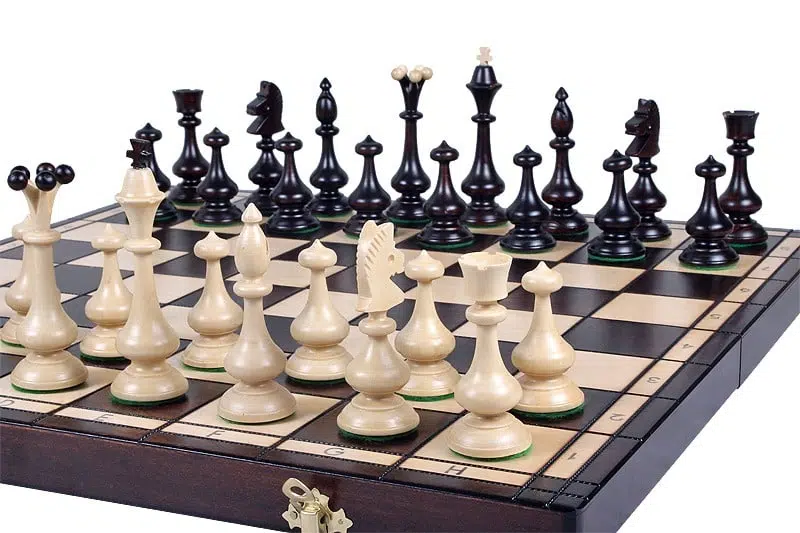 Groot Opvouwbaar Schaakbord en Decoratieve Houten Schaakstukken met Opbergruimte - Afbeelding 8