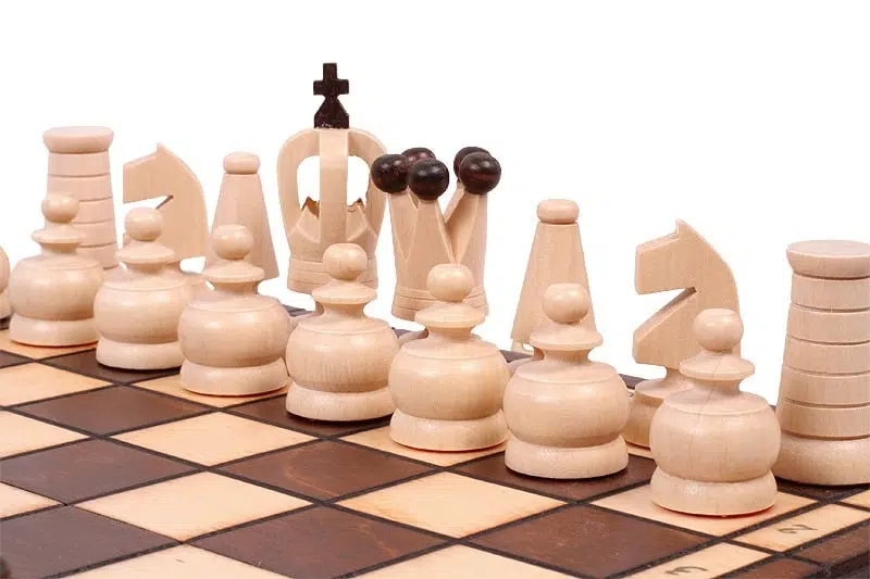 Klein Opvouwbaar Reisschaakspel van Hout - Afbeelding 7