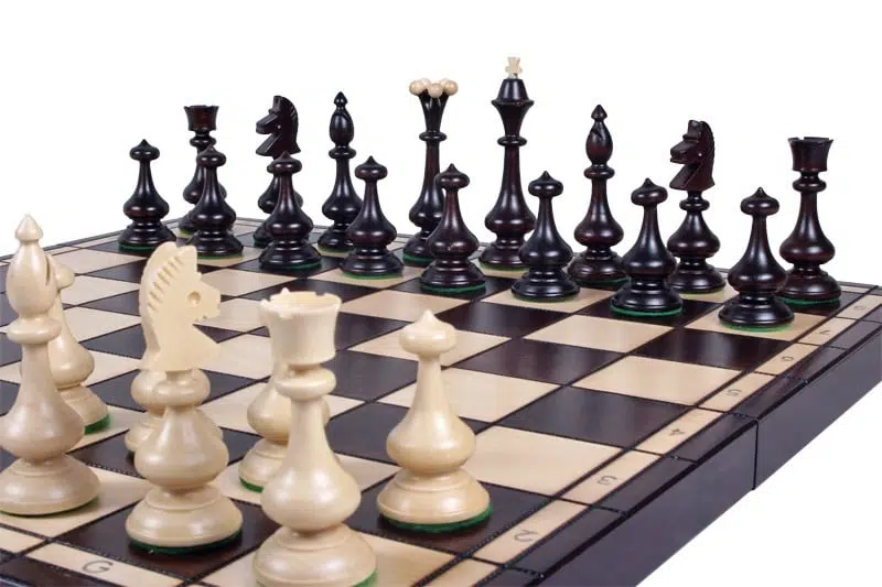 Groot Opvouwbaar Schaakbord en Decoratieve Houten Schaakstukken met Opbergruimte - Afbeelding 5
