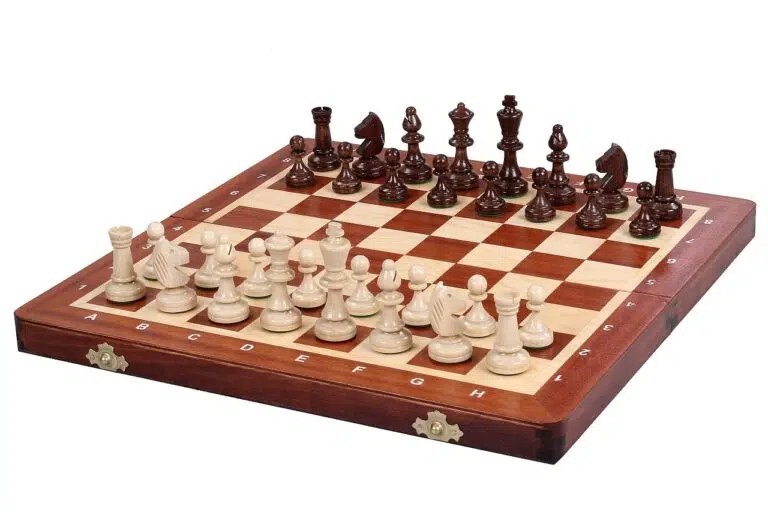 Schaakstukken en Opvouwbaar Schaakbord van Hout