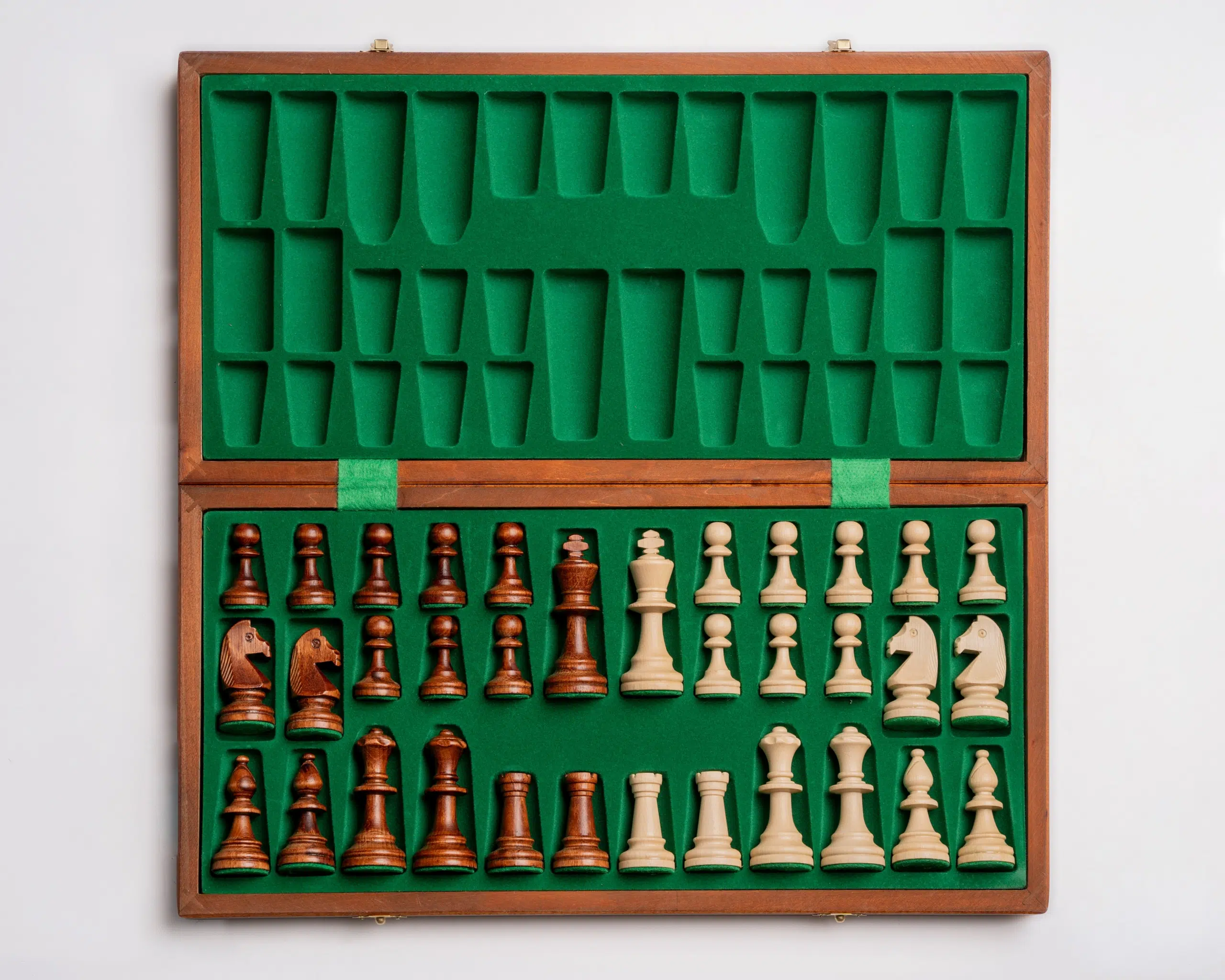 Echiquier Pliant et Jeu d'Echecs en Bois Taille 5